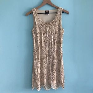 Sweet & Toxic Sequin Gothic Punk Vintage Sleeveless Glimmer Jazzy Dress L Retro